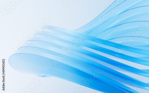 Fototapeta Naklejka Na Ścianę i Meble -  Abstract curve glass geometry background, 3d rendering.
