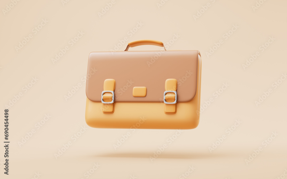Cartoon style office briefcase, 3d rendering. Cartoon style office briefcase, 3d rendering.
