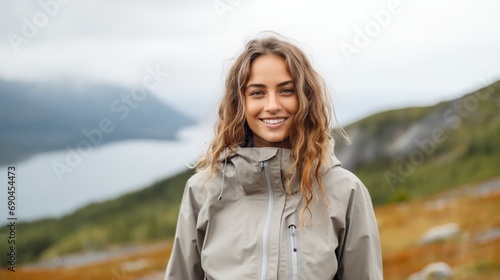 Portrait of an attractive woman hiker on adventure outdoor activity  © john258