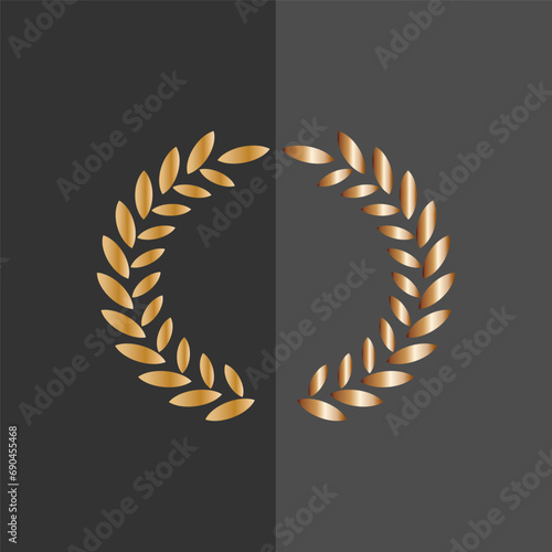 Laurel Wreath Icon. Winner Symbol - Vector Logo Template.