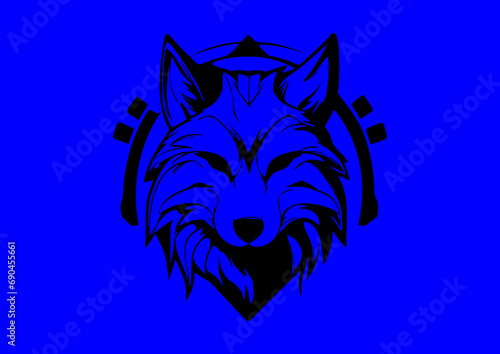 Wolf esport character mascot logo design vector template