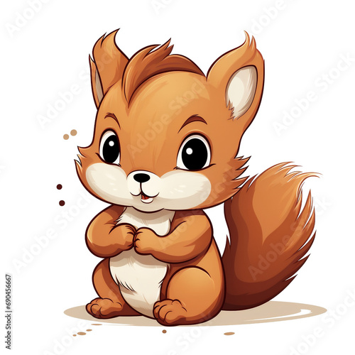 a cute squirrel drawn with colored pencils  PNG file format  created with Ai