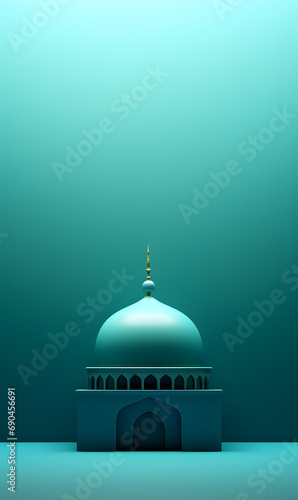 Beautiful Islamic mosque background, Islamic lanterns, Ramadan Kareem, Eid al-Fitr, Eid al-Adha, copy space.