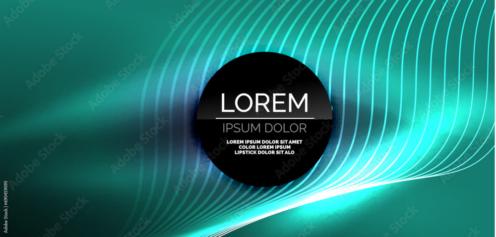 Neon lines and waves abstract background. Techno glowing neon shapes vector illustration for wallpaper, banner, background, landing page, wall art, invitation, prints, posters Neon lines and waves abstract background. Techno glowing neon shapes vector illustration for wallpaper, banner, background, landing page, wall art, invitation, prints, posters