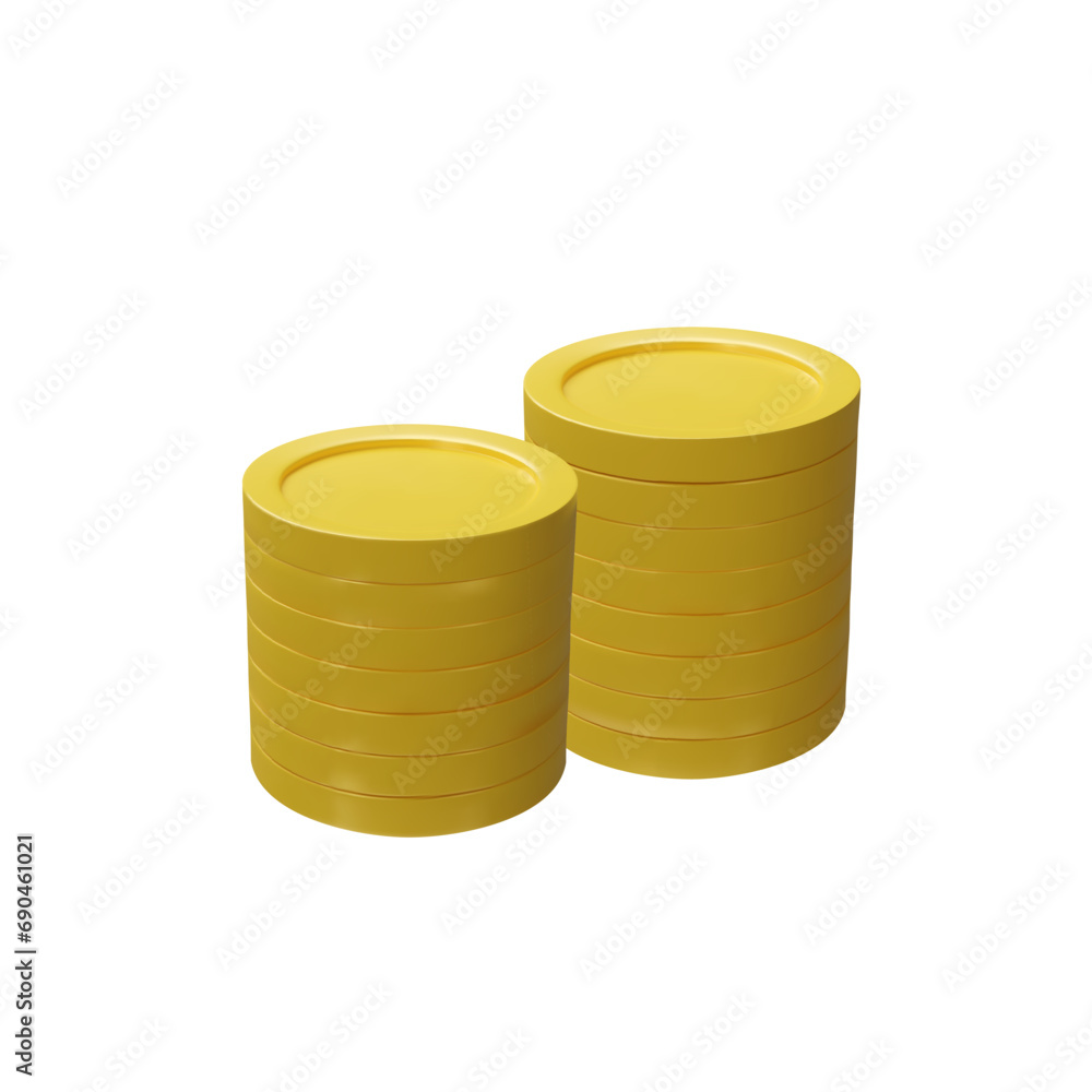 3D render composition two golden stacks. Financial composition of success with this vector illustration. A symbol of prosperity, investment, and earnings, wealth to your business and finance concepts 3D render composition two golden stacks. Financial composition of success with this vector illustration. A symbol of prosperity, investment, and earnings, wealth to your business and finance concepts