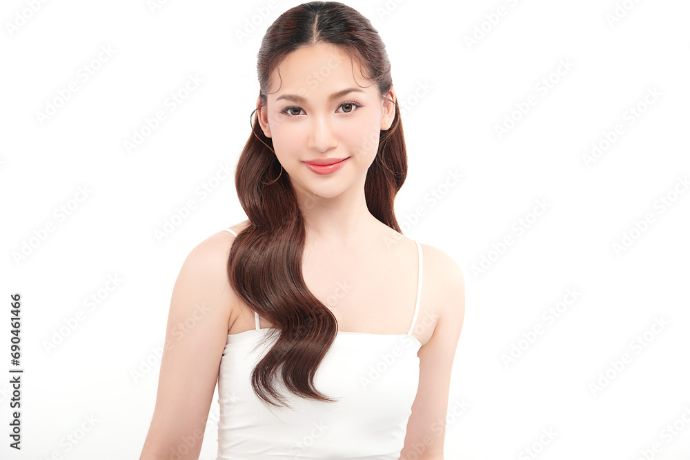 Beautiful young asian woman with clean fresh skin on white background, Face care, Facial treatment, Cosmetology, beauty and spa, Asian women portrait. Beautiful young asian woman with clean fresh skin on white background, Face care, Facial treatment, Cosmetology, beauty and spa, Asian women portrait.