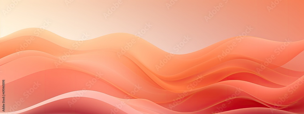 Fototapeta premium Waves of Peach Fuzz 2024 color create a fluid and abstract design, perfect for dynamic and modern aesthetics.