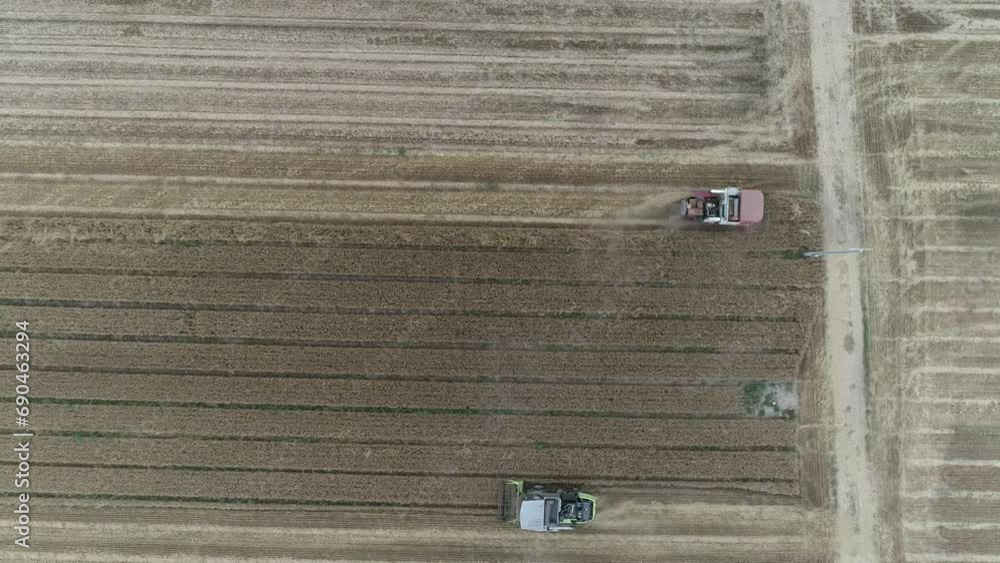 Harvesters harvest wheat in the fields, North China Harvesters harvest wheat in the fields, North China