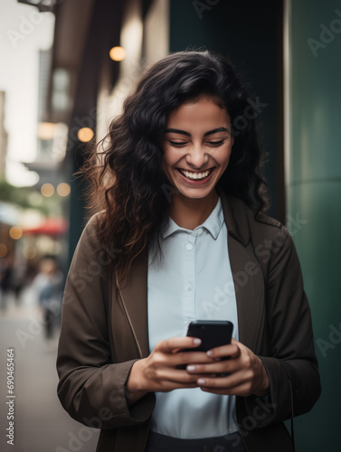 A Photo of a Woman Smiling as She Receives a Notification of Investment Growth on Her Smartphone