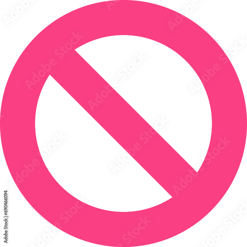 Icon symbol ban. Sign forbidden. Circle sign stop entry and slash line photo