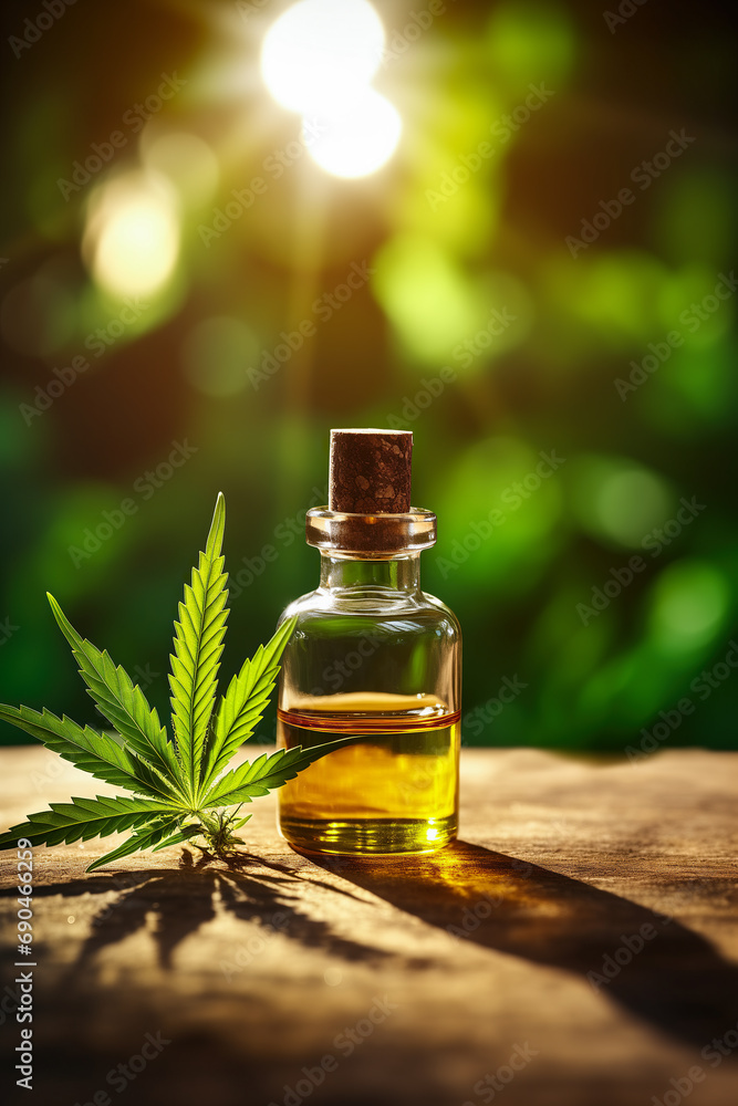 CBD Oil with Cannabis Leaves CBD Oil with Cannabis Leaves