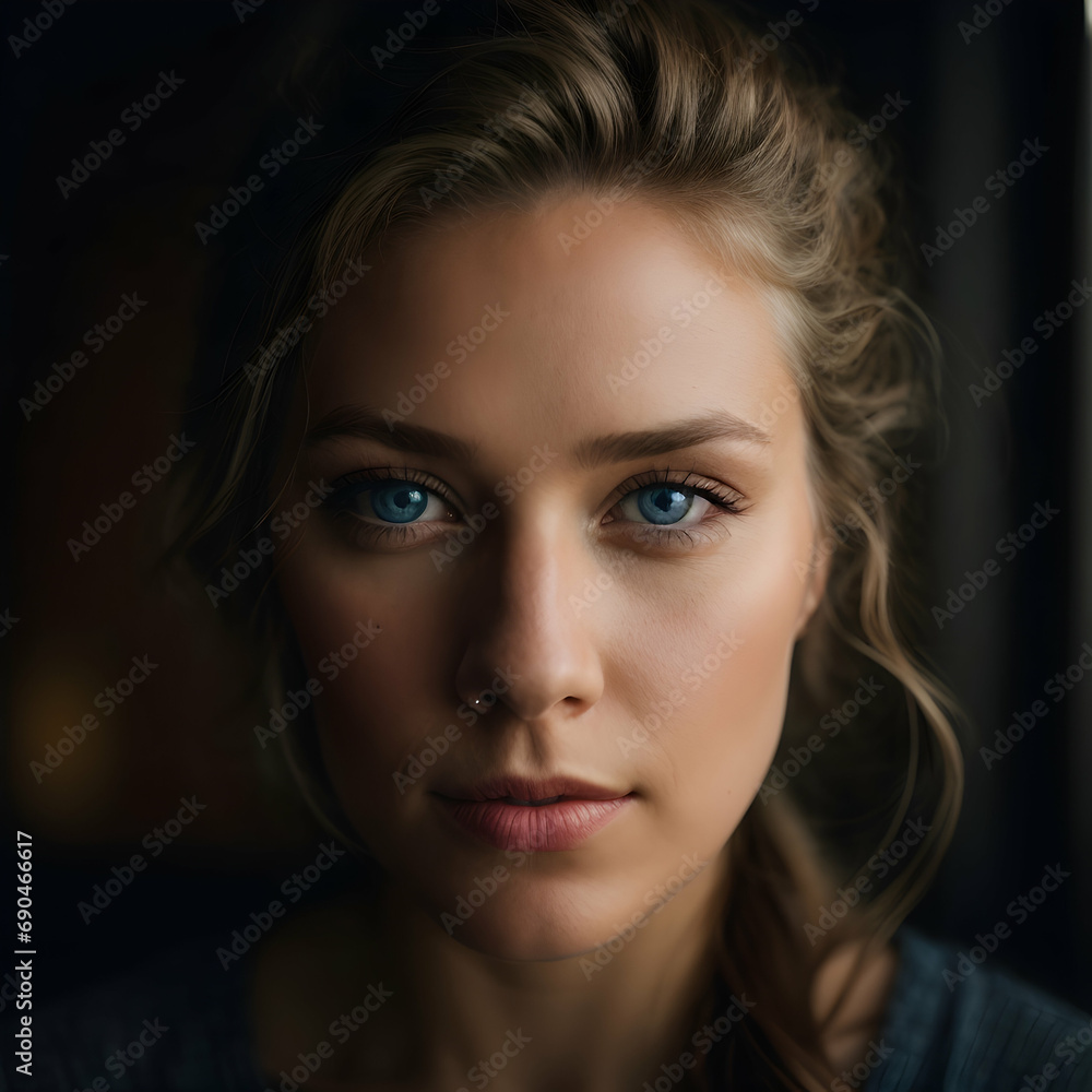Portrait of a beautiful young woman with blond hair and blue eyes Portrait of a beautiful young woman with blond hair and blue eyes