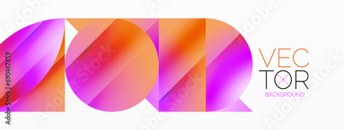 Serene gradient template. Circles and triangles mingle in minimalist perfection. Gentle fusion of forms and hues creates balanced yet captivating backdrop, embodying modern sophistication
