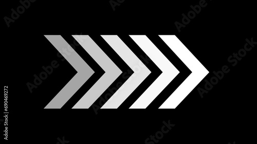 White swipe forward or right pointing solid arrow icon. Right direction arrow. Black arrow forward