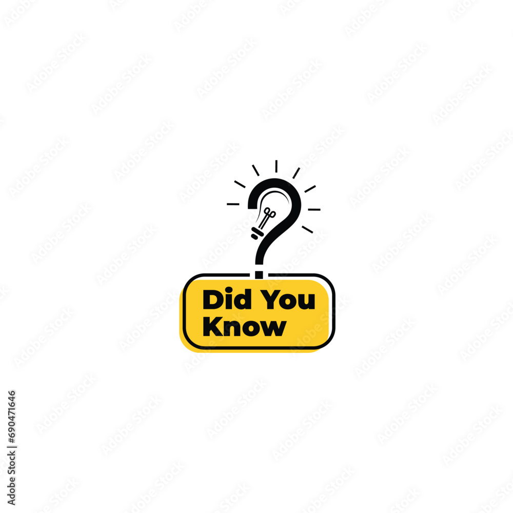 Did you know vector template post icon for social media background, fun fact with lightbulb idea - obrazy, fototapety, plakaty 