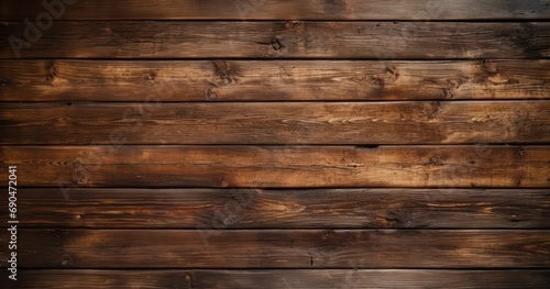 The Deep Character of a Rustic, Grunge Dark Brown Wooden Texture as a Background