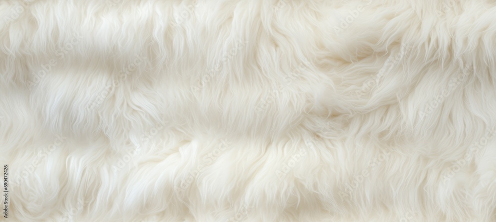 White fur texture background. Generative AI technology.
White fur texture background. Generative AI technology.