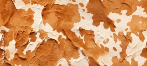 Brown cow skin texture background. Generative AI technology.