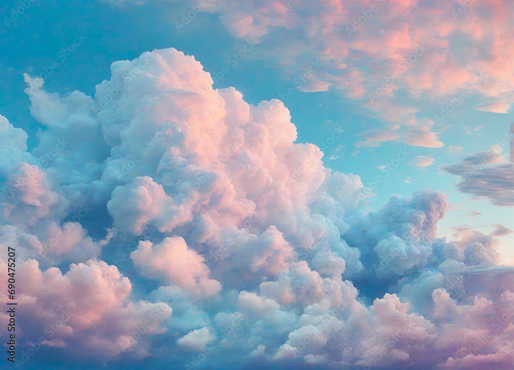 Bright Summer Sky with Fluffy White Clouds on a Sunny Day Bright Summer Sky with Fluffy White Clouds on a Sunny Day