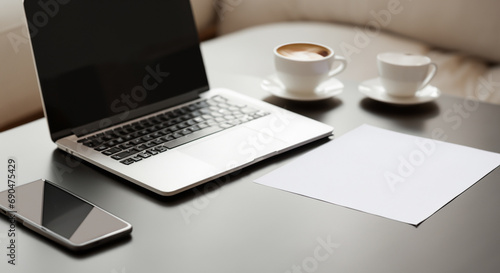 laptop and cup of coffee