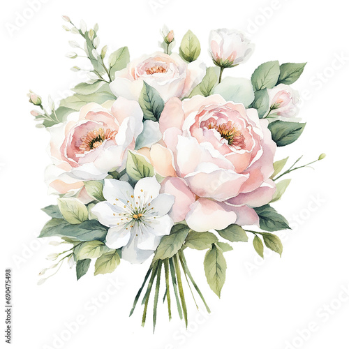 A bouquet in the style of boho beige and blush. Pastel pampas grass, dusty pink rose, leaves. Eco-style wedding photo