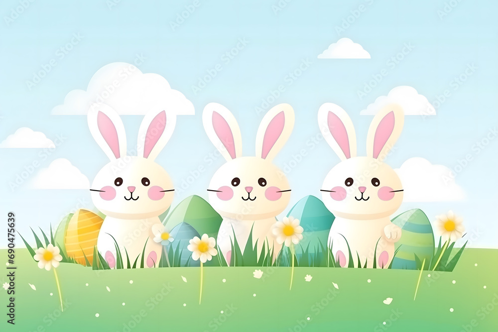 easter card, easter bunny with eggs, easter eggs and flowers, easter eggs in a basket, easter eggs and flowers on a white background, easter wall paper and background for social media easter card, easter bunny with eggs, easter eggs and flowers, easter eggs in a basket, easter eggs and flowers on a white background, easter wall paper and background for social media