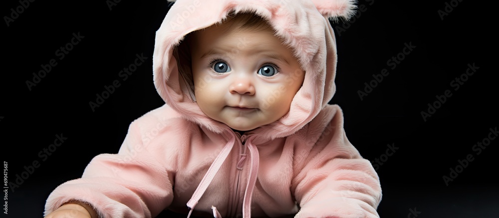 Fototapeta premium Infant female dressed as cat