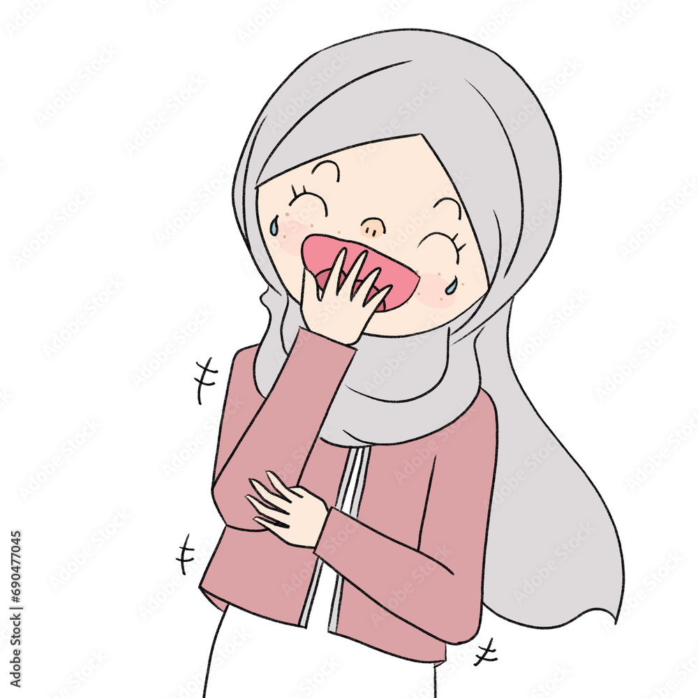 hijab girl , illustration muslim woman is laughing, character muslim girl cartoon laugh. character muslim girl cartoon hijab girl , illustration muslim woman is laughing, character muslim girl cartoon laugh. character muslim girl cartoon