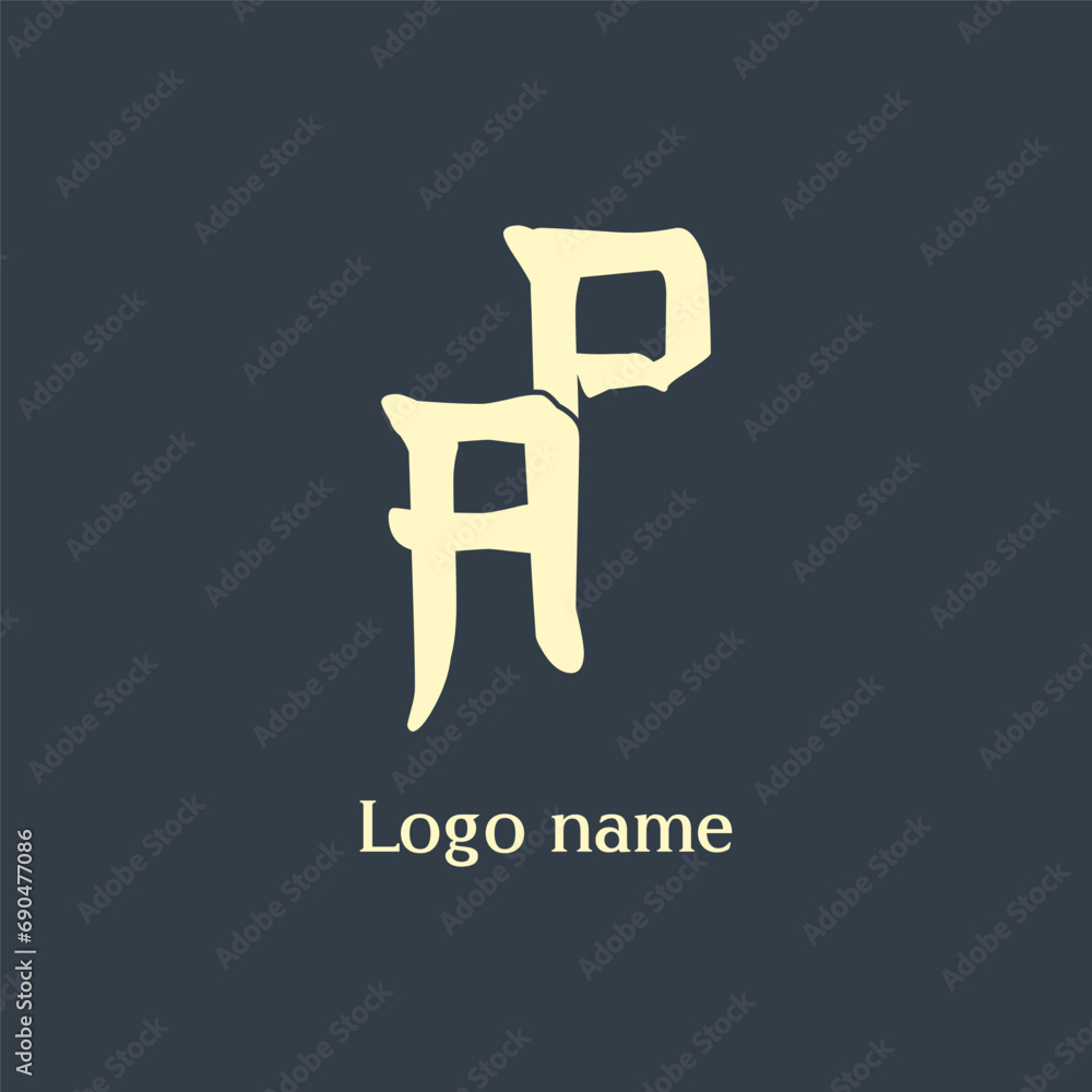 AP letter abstract monogram initial letter logo design