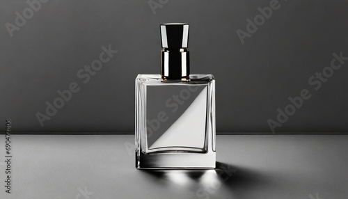 Sleek Showcase: Front Perspective of Glass Perfume Bottle Mockup