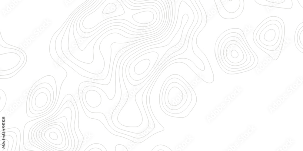 Topographic map background geographic line map with seamless ornament design. The black on white contours vector topography stylized height of the lines map.