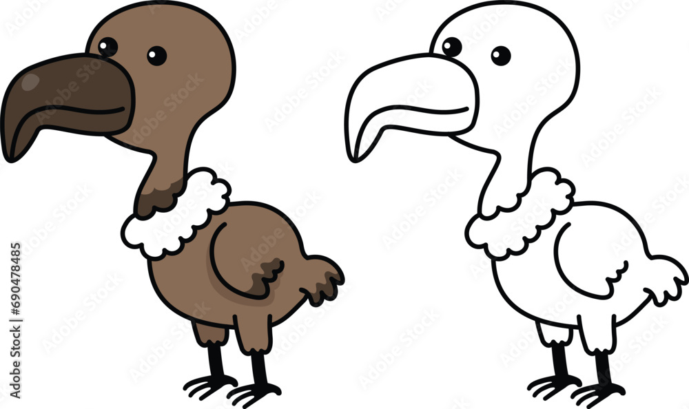 Fototapeta premium Illustration of colorful cartoon character vulture