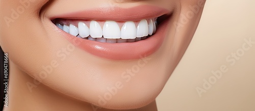 Dental patient s contentment captured in portrait with flawless smile.
