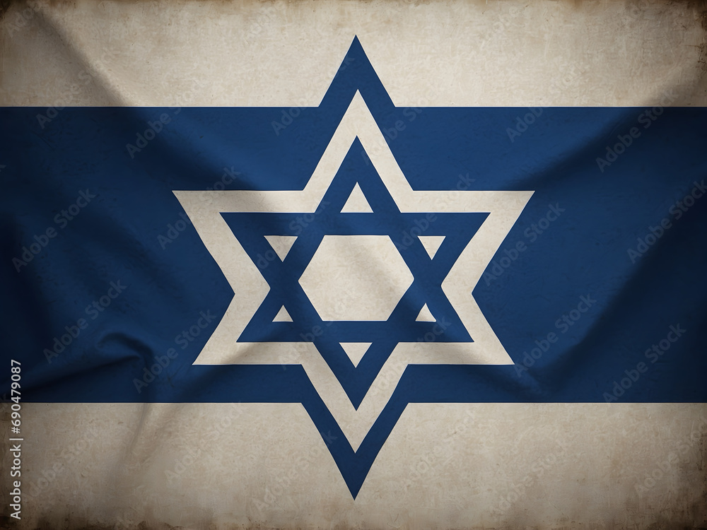 An Israel flag waving in air An Israel flag waving in air