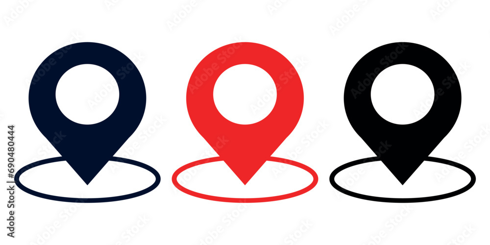 minimal Set of map pin location icons vector icon of simple forms of ...