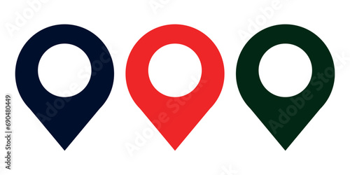 minimal Set of map pin location icons vector icon of simple forms of point of location Location pin icon. Map pin place marker. map pin icon flat vector illustration design.
