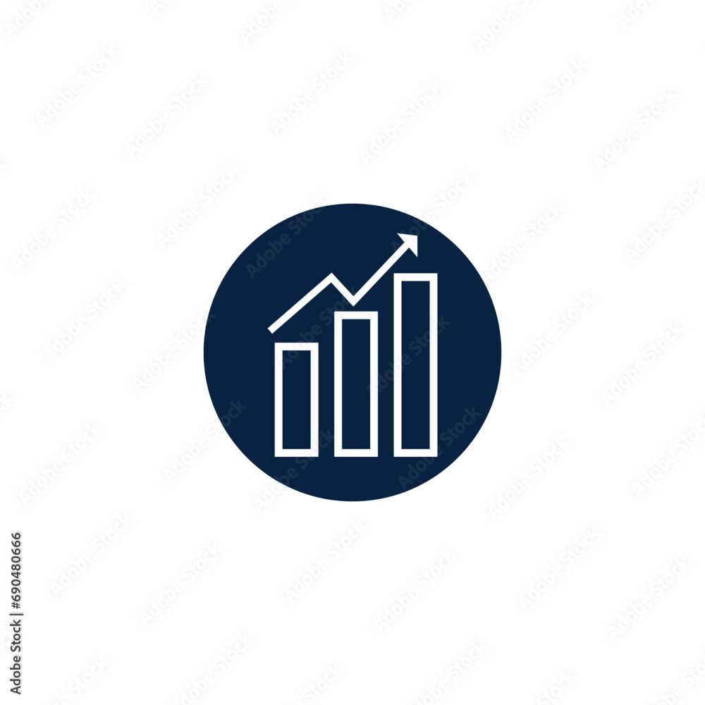 Business Growth Chart Icon, Financial Graph with Upward Arrow, Analytics and Success Symbol Business Growth Chart Icon, Financial Graph with Upward Arrow, Analytics and Success Symbol