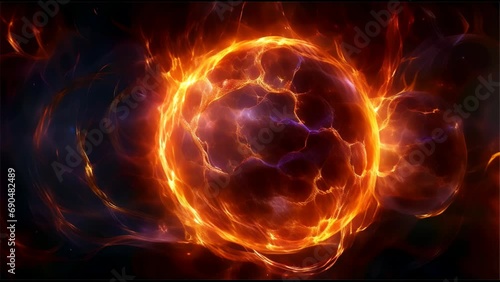 a whirl of flames dancing against the backdrop of night darkness photo