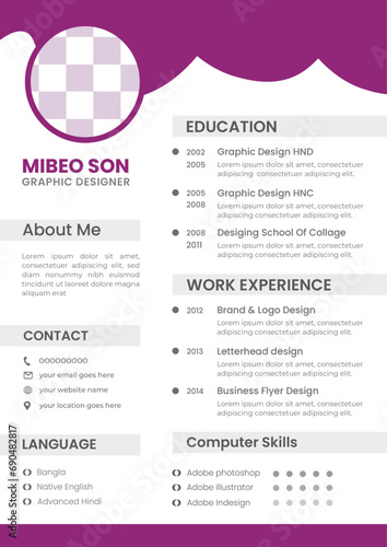 Digital CV or Resume Design. (ID: 690482817)