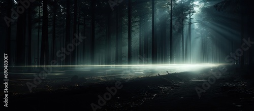 Light streaks in the woods.