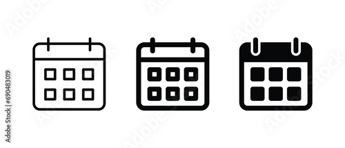 Calendar icon vector illustration. outline icon for web, ui, and mobile apps