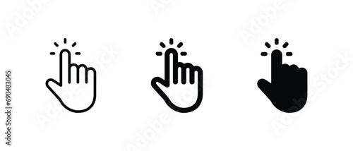 Hand cursor icon vector. Hand click icon for web, ui, and mobile apps