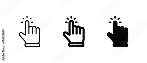 Hand cursor icon vector. Hand click icon for web, ui, and mobile apps