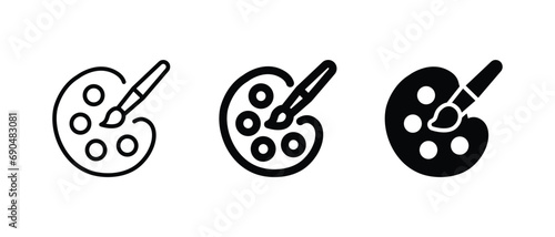 Pain brush icon vector illustration, outline icon for web, ui, and mobile apps