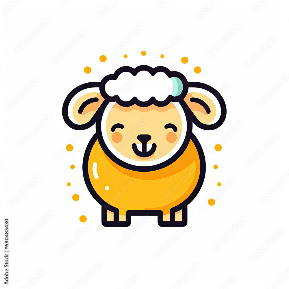 A Stiker of Sheep, Honoring Tradition during Eid Al Adha, AI Generated A Stiker of Sheep, Honoring Tradition during Eid Al Adha, AI Generated