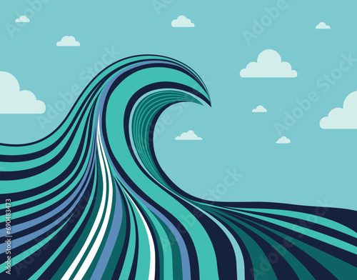 Ocean wave background vector illustrations