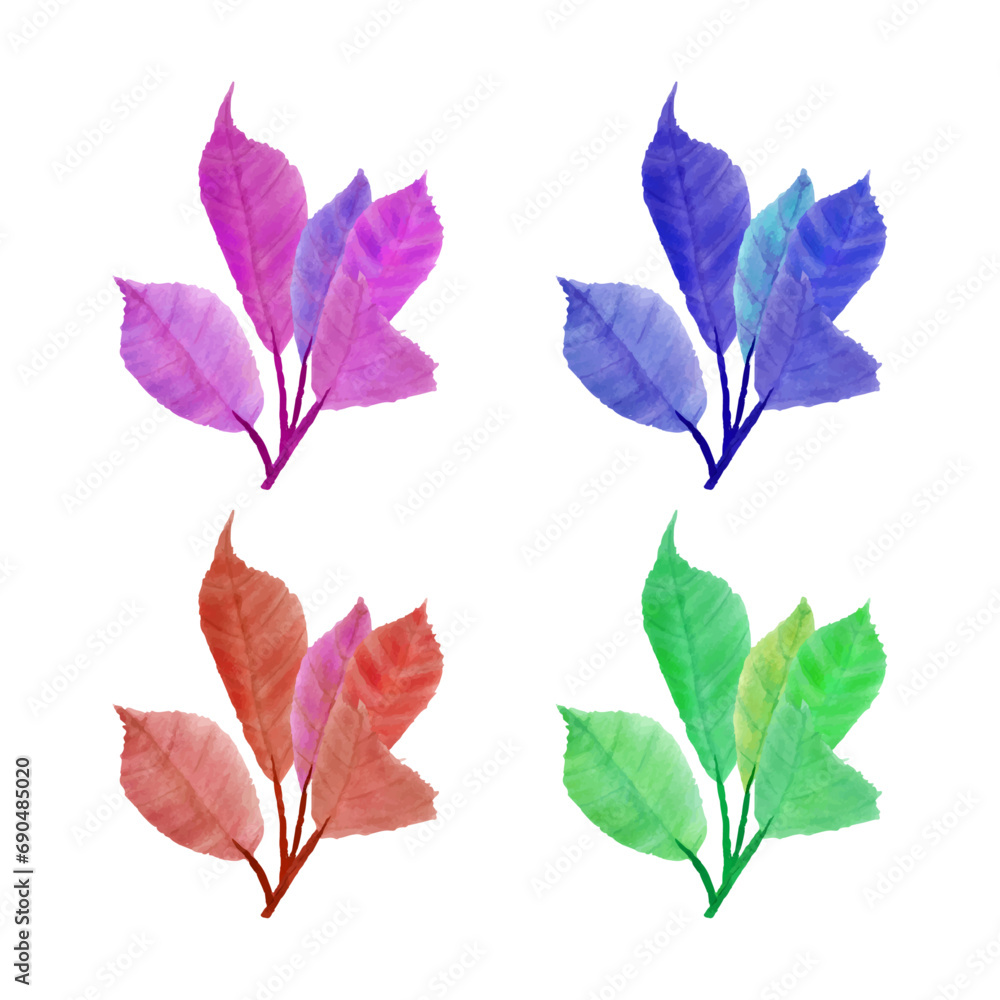 Vector monochromatic tropical leaves