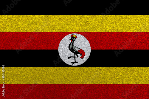 Flag Of Uganda Uganda flag vector  illustration  National flag of Uganda  Uganda  flag. Fabric flag of Uganda,. photo