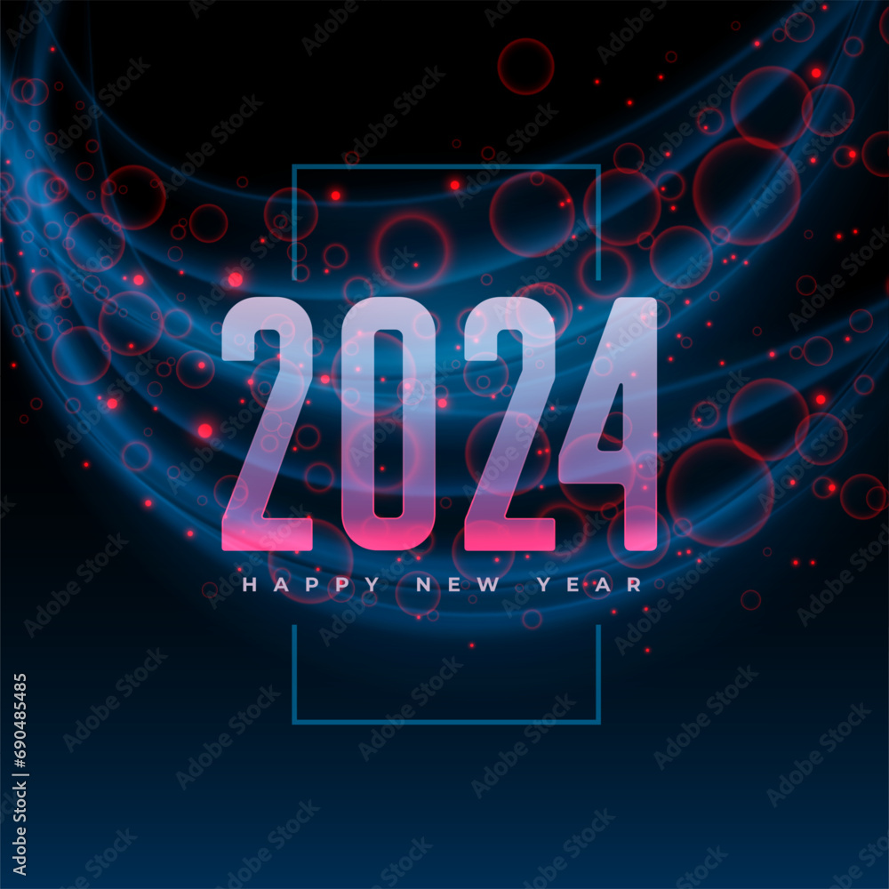 happy new year 2024 festive background with smoky effect