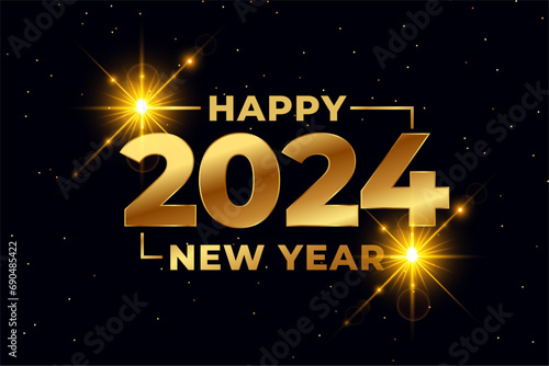 happy new year 2024 dark background with light effect